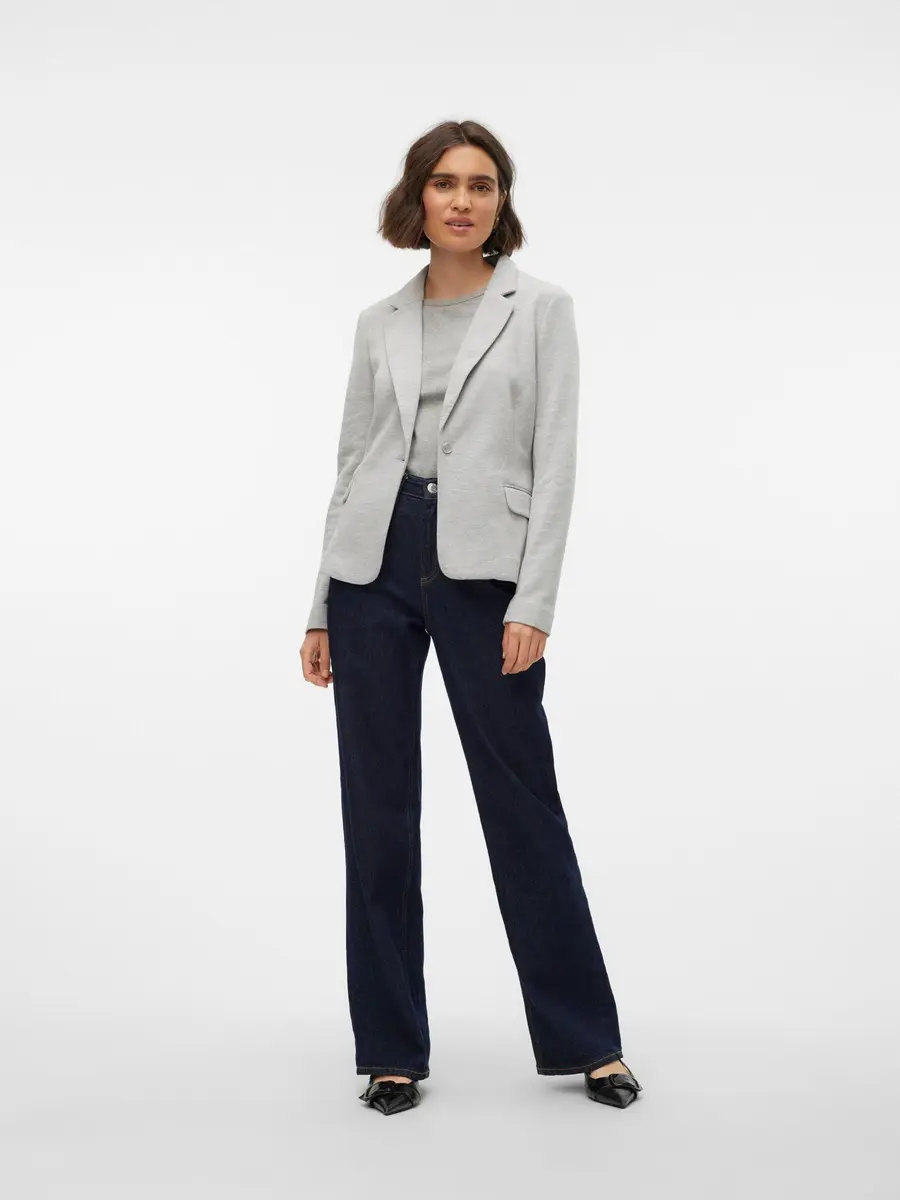 VERO MODA Julia Blazer EU 34 | Grey, Classic Fit, Long Sleeve, Button Closure - view 4