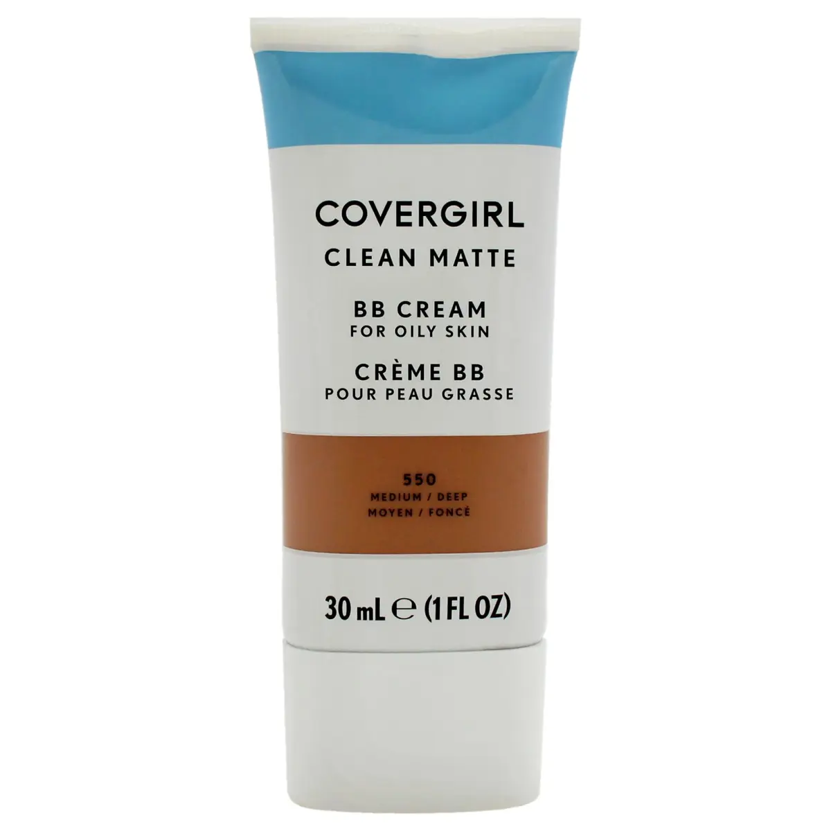 COVERGIRL Clean Matte BB Cream Medium/Deep - 550 29.57ml (1 Fl Oz) | Oil-Free, Cruelty-Free Foundation - main product image