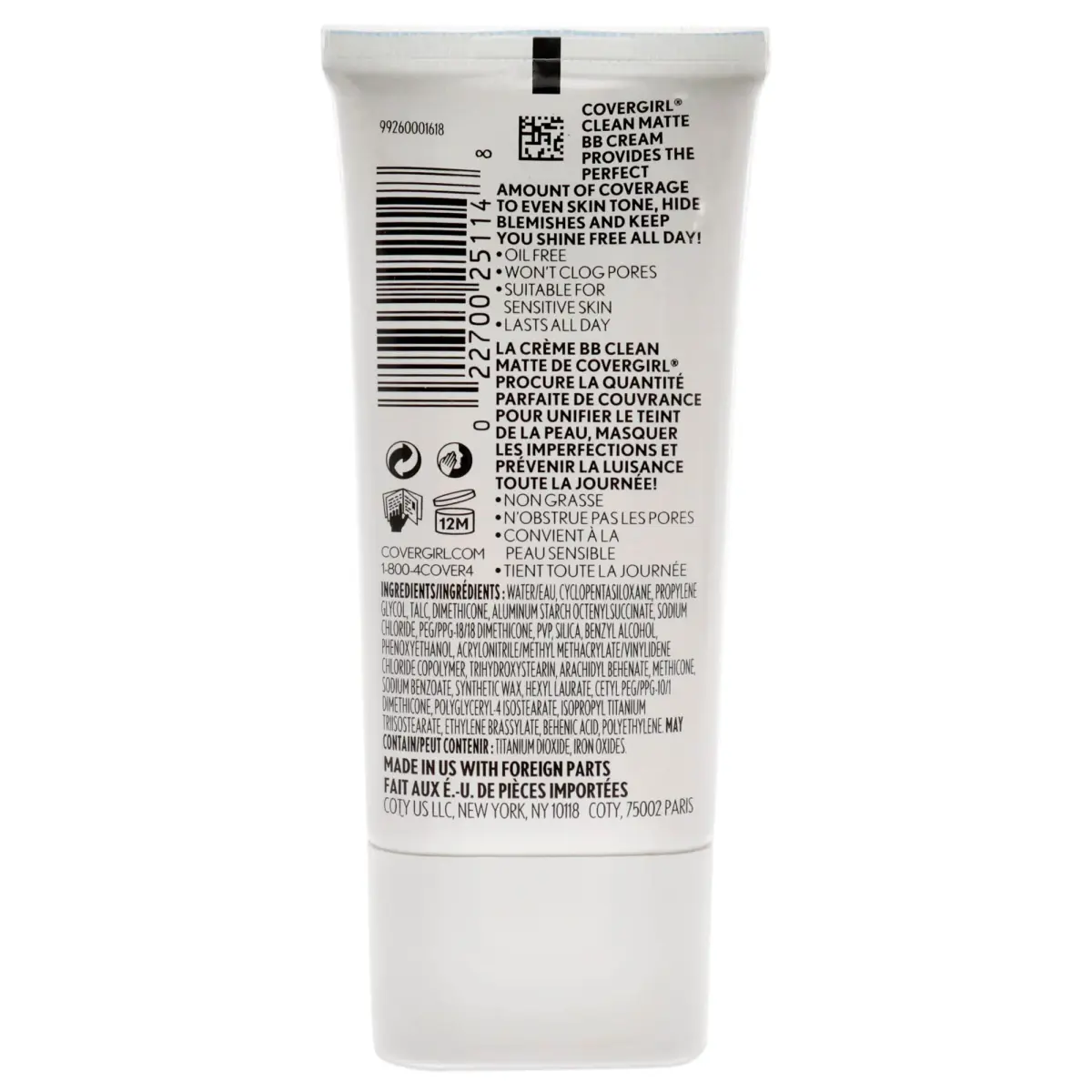 COVERGIRL Clean Matte BB Cream Medium (30ml / 1 fl oz) | Oil-Free, Cruelty-Free Face Makeup - view 2