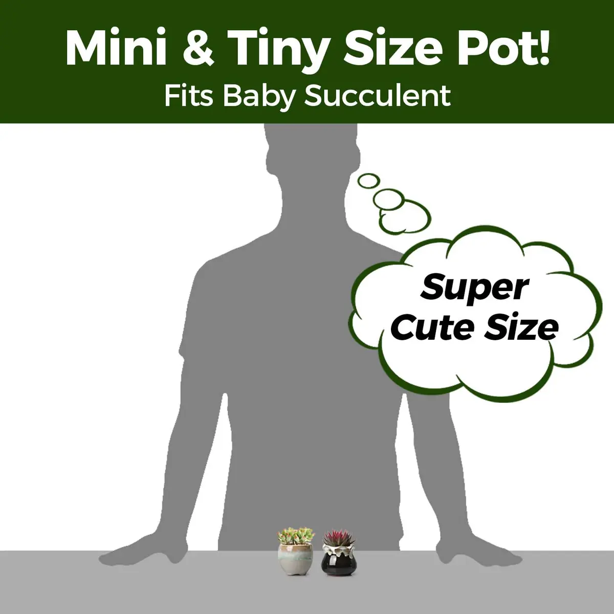 T4U Mini Ceramic Succulent Pots Set of 6 | Small Gift Planters for Indoor & Outdoor Decor - view 2