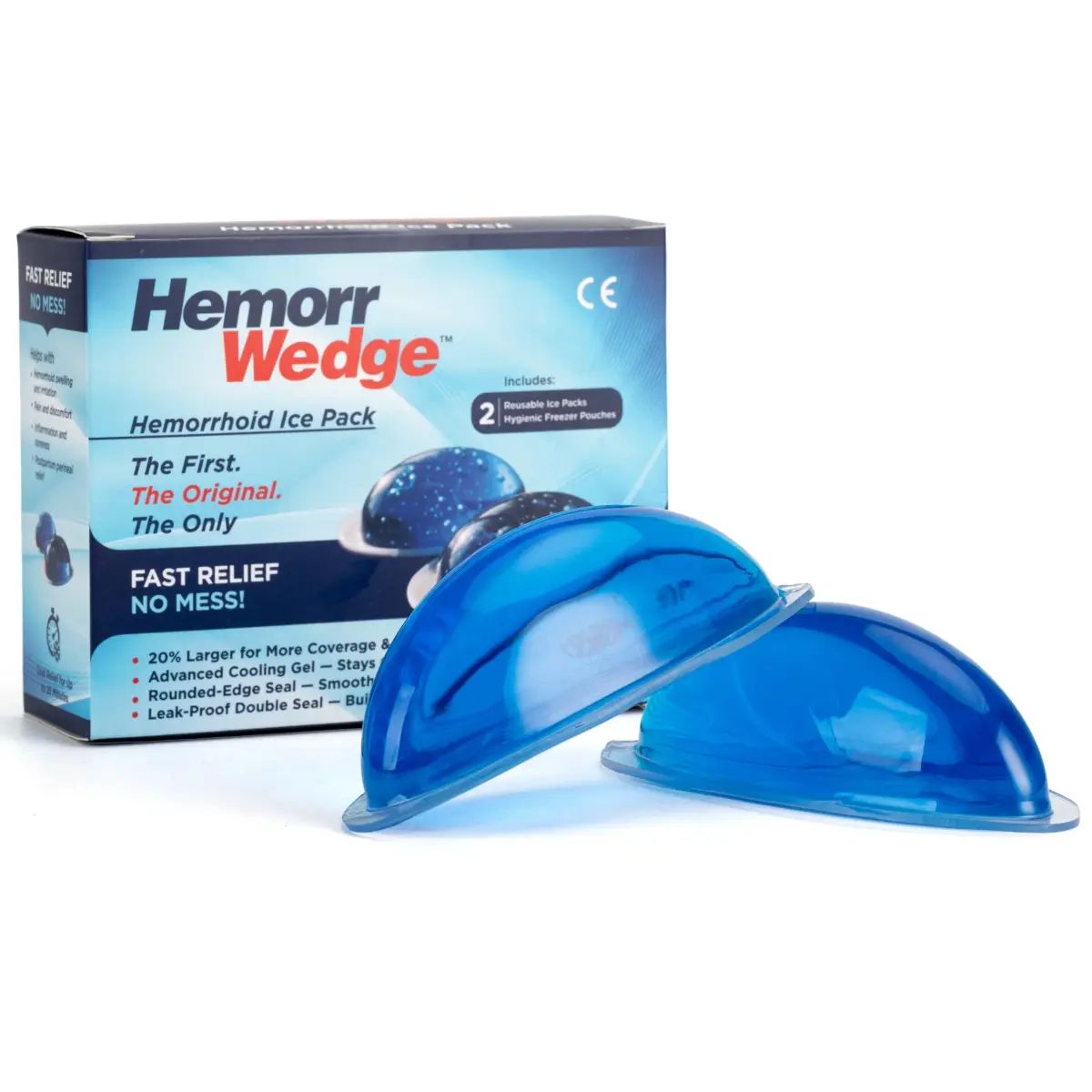 Hemorrwedge Hemorrhoid Ice Pack 2 Count (100mm x 40mm x 40mm) | FDA Approved Cooling Therapy - main product image