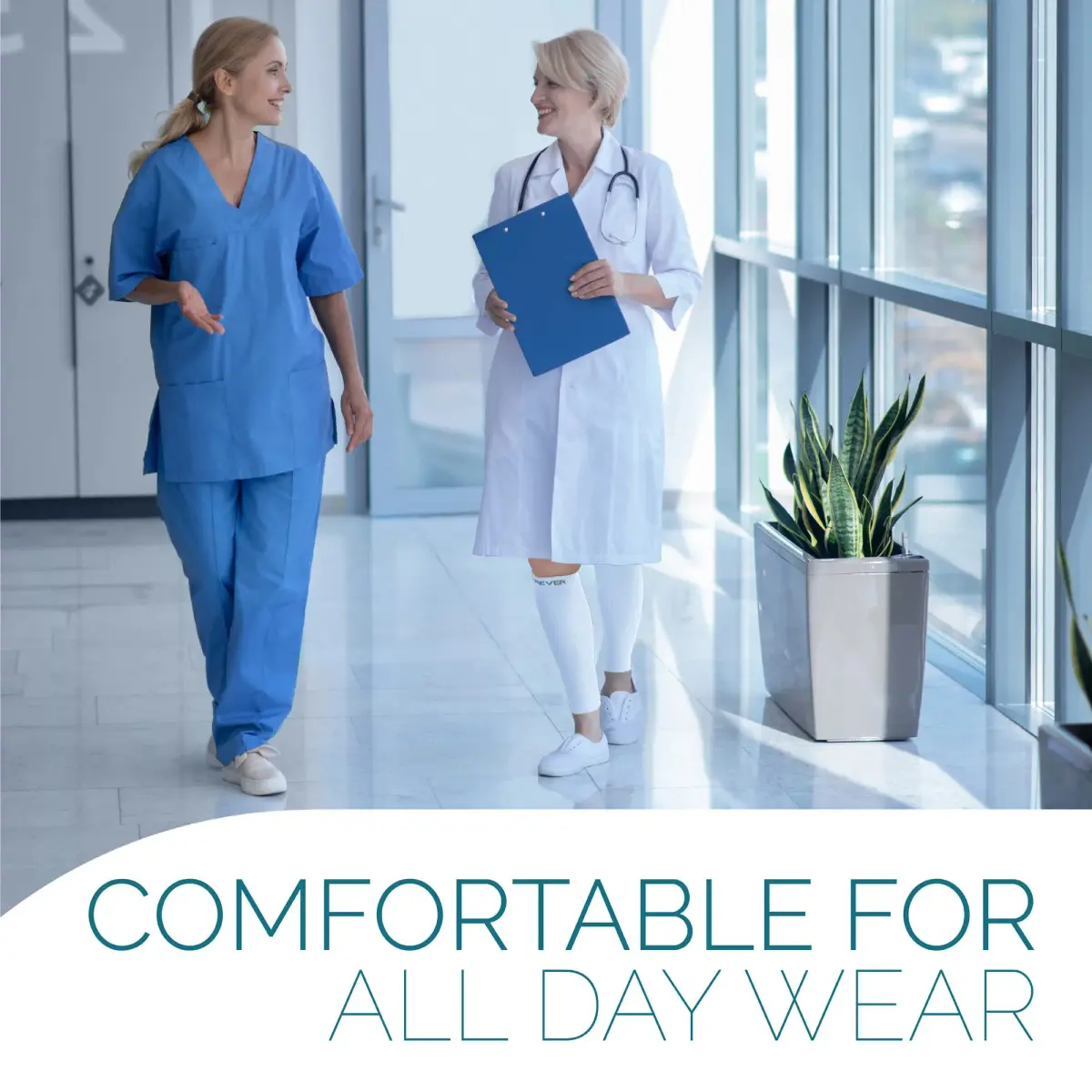 Run Forever Calf Compression Sleeve Medium White | 20-30mmHg Graduated Compression for Pain Relief & Recovery - view 9