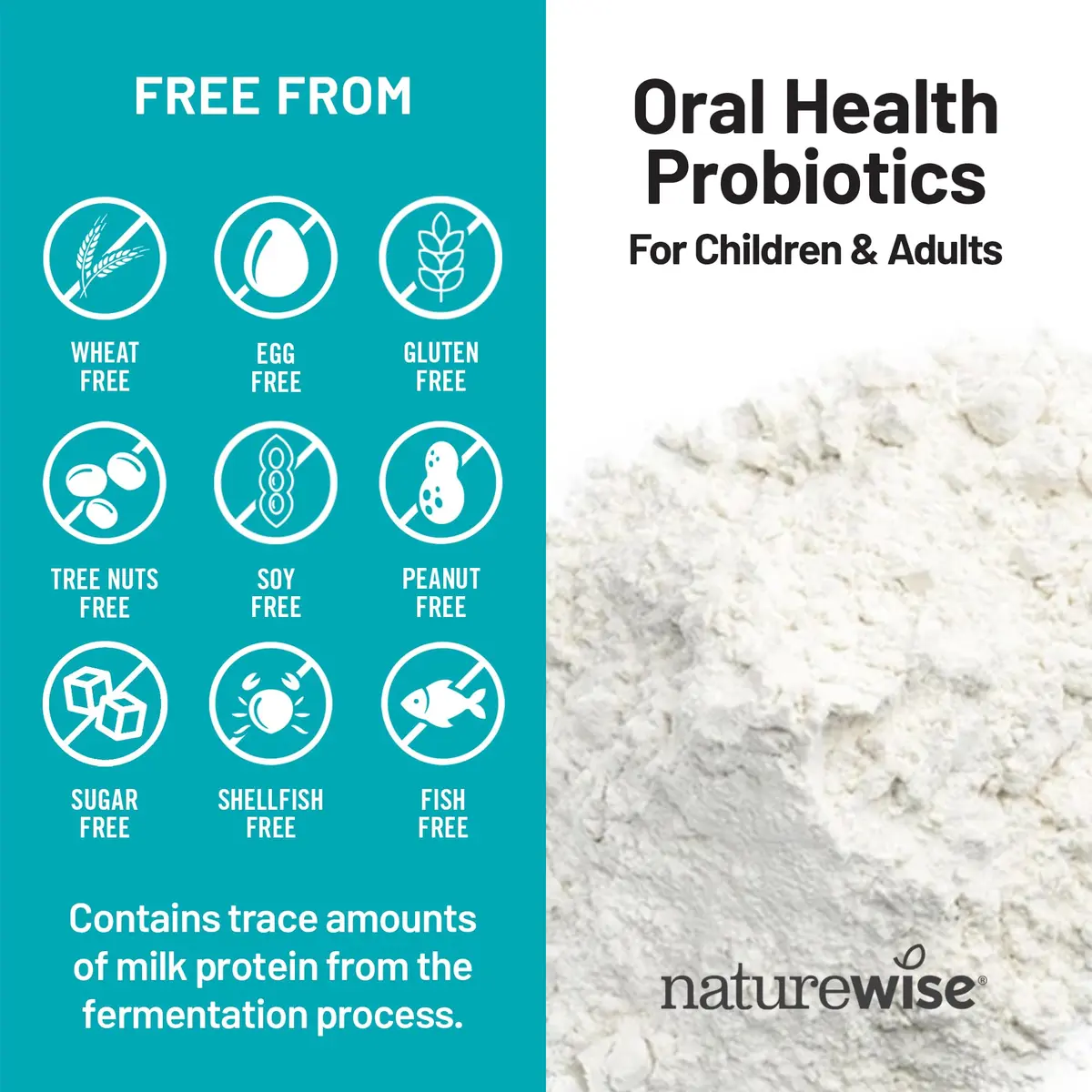NatureWise Oral Probiotics for Mouth Bad Breath 60 Chewable Mint Tablets | Sugar-Free, Non-GMO, USA Manufactured - view 7