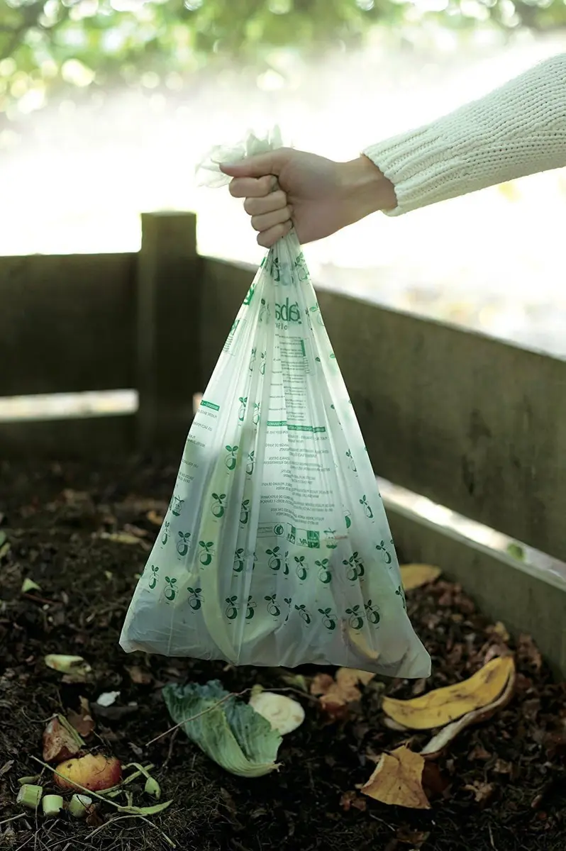 Brabantia Compostable Trash Bags 1.6 gal | Organic Waste Bin Liners, Eco-Friendly, Certified Compostable, Green - view 5