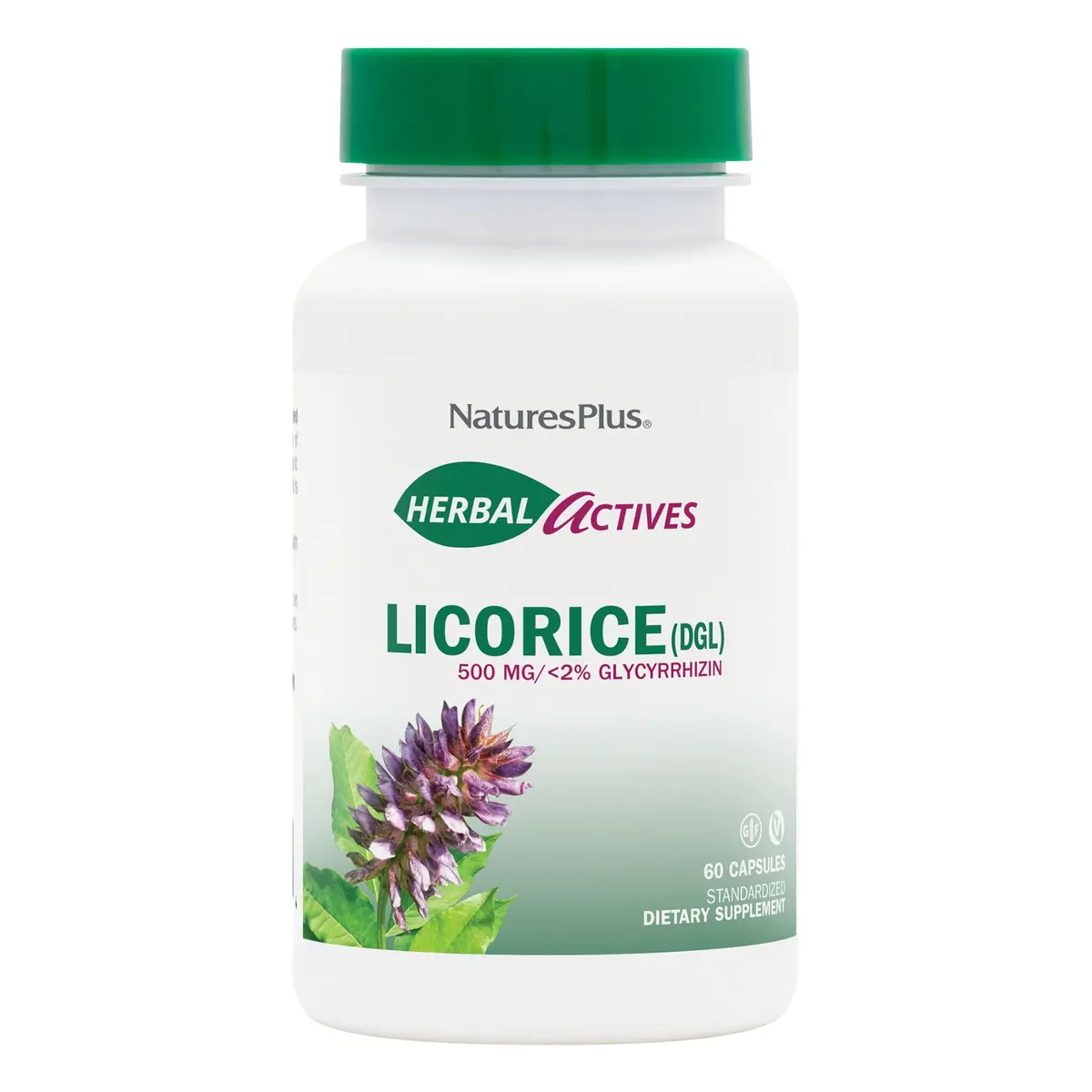 NaturesPlus Herbal Actives Licorice (DGL) 500 mg | Supports Digestion & Well-Being | Vegetarian, Gluten Free - main product image
