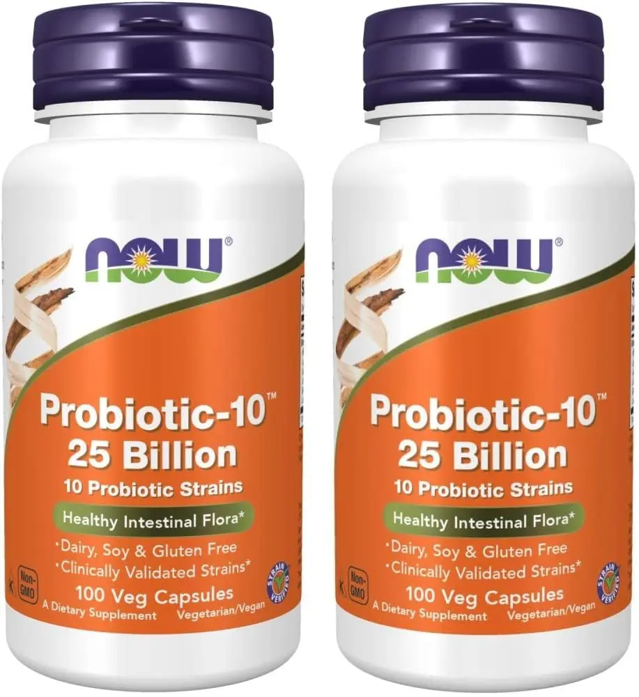 Now Foods Probiotic-10 25 Billion | Unisex Digestive Support Capsule Pack of 2 - main product image