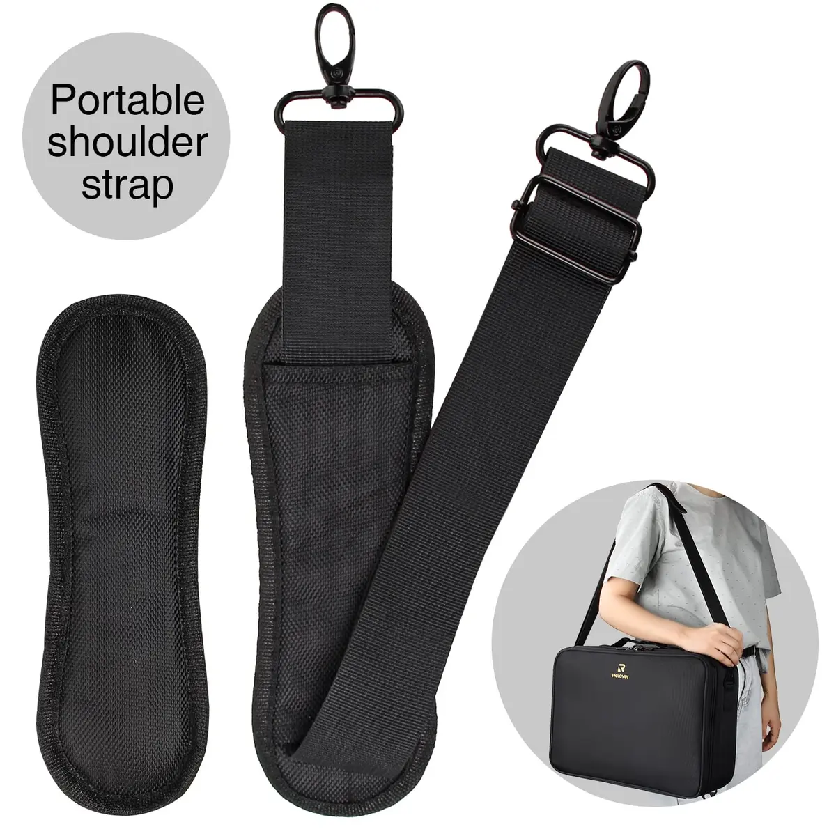 MONSTINA Large Makeup Case 40.2cm x 28.5cm x 14cm | 3 Layers Waterproof Organizer for Hair & Cosmetics - view 9