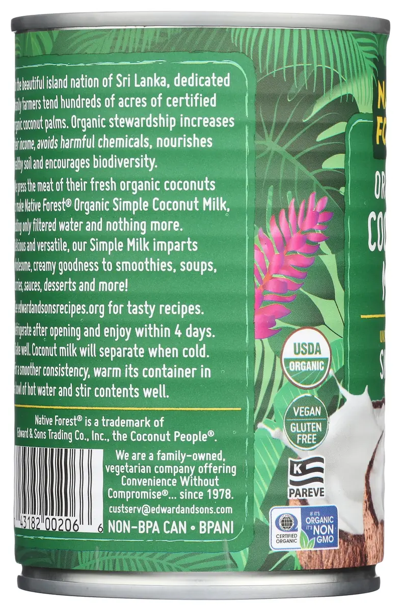 Native Forest Organic Coconut Milk Unsweetened - 13.5 Fl Oz | Vegan, Gluten-Free, Non-GMO - view 5