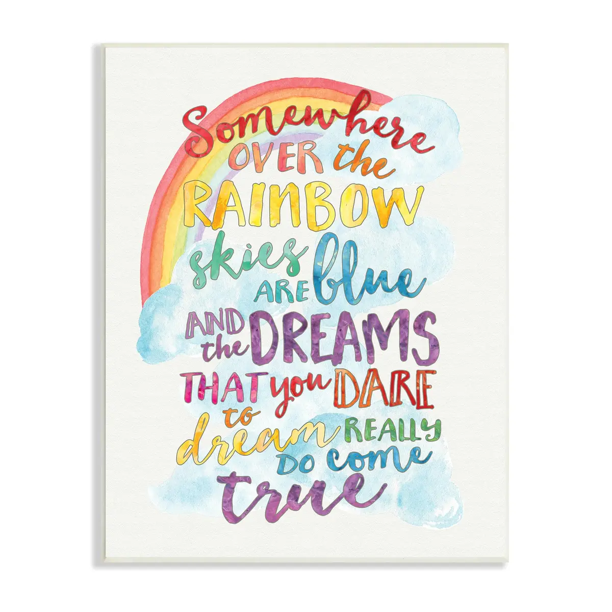 Stupell Industries Rainbow Lyrics and Cloud Wall Plaque 10 x 15 Inch | Cheerful Nursery & Kids Room Decor - main product image