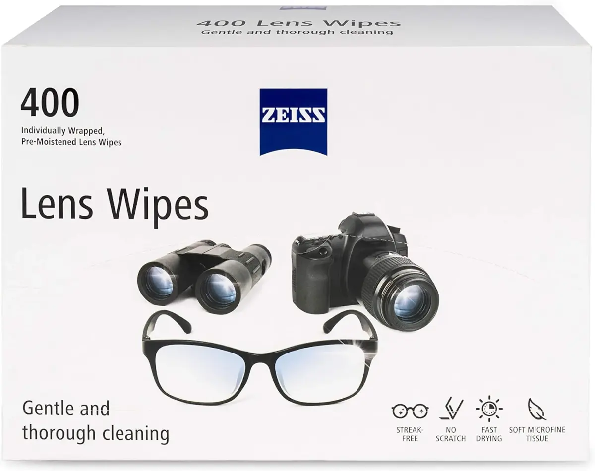 ZEISS Pre-Moistened Lens Wipes 400 Count | Streak-Free Clarity for All Optics - main product image