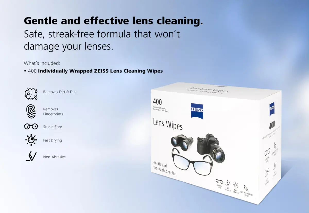 ZEISS Pre-Moistened Lens Wipes 400 Count | Streak-Free Clarity for All Optics - view 8