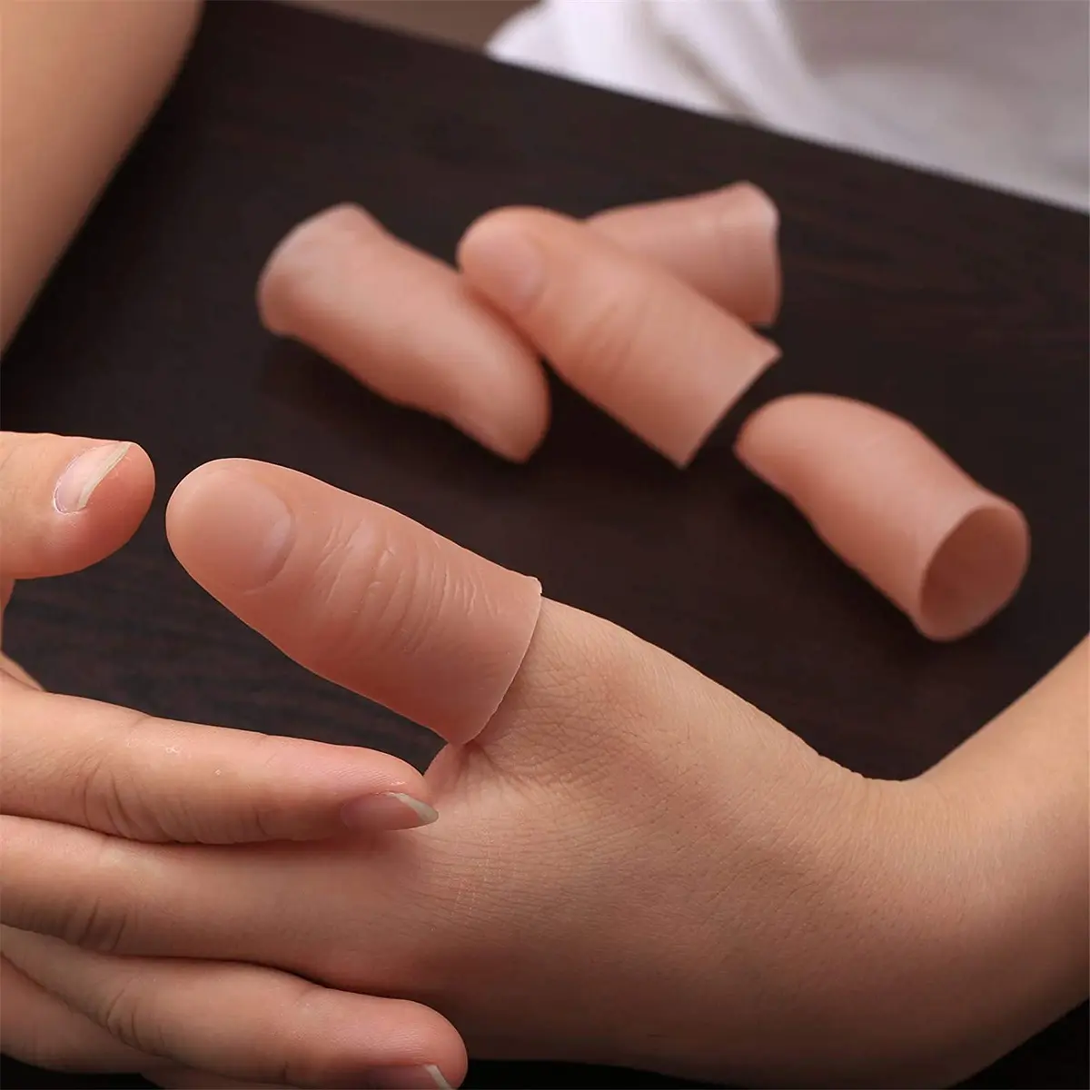 dophee 5Pcs Finger Magic Trick Fake Soft Thumb Tip | Easy Close-Up Illusion for Adults & Kids - view 3
