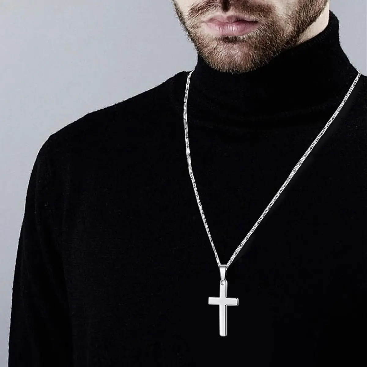 TRUSUPER Stainless Steel Chain Necklace 20 inch (50.8 cm) | Unisex Boston Link Style - view 4