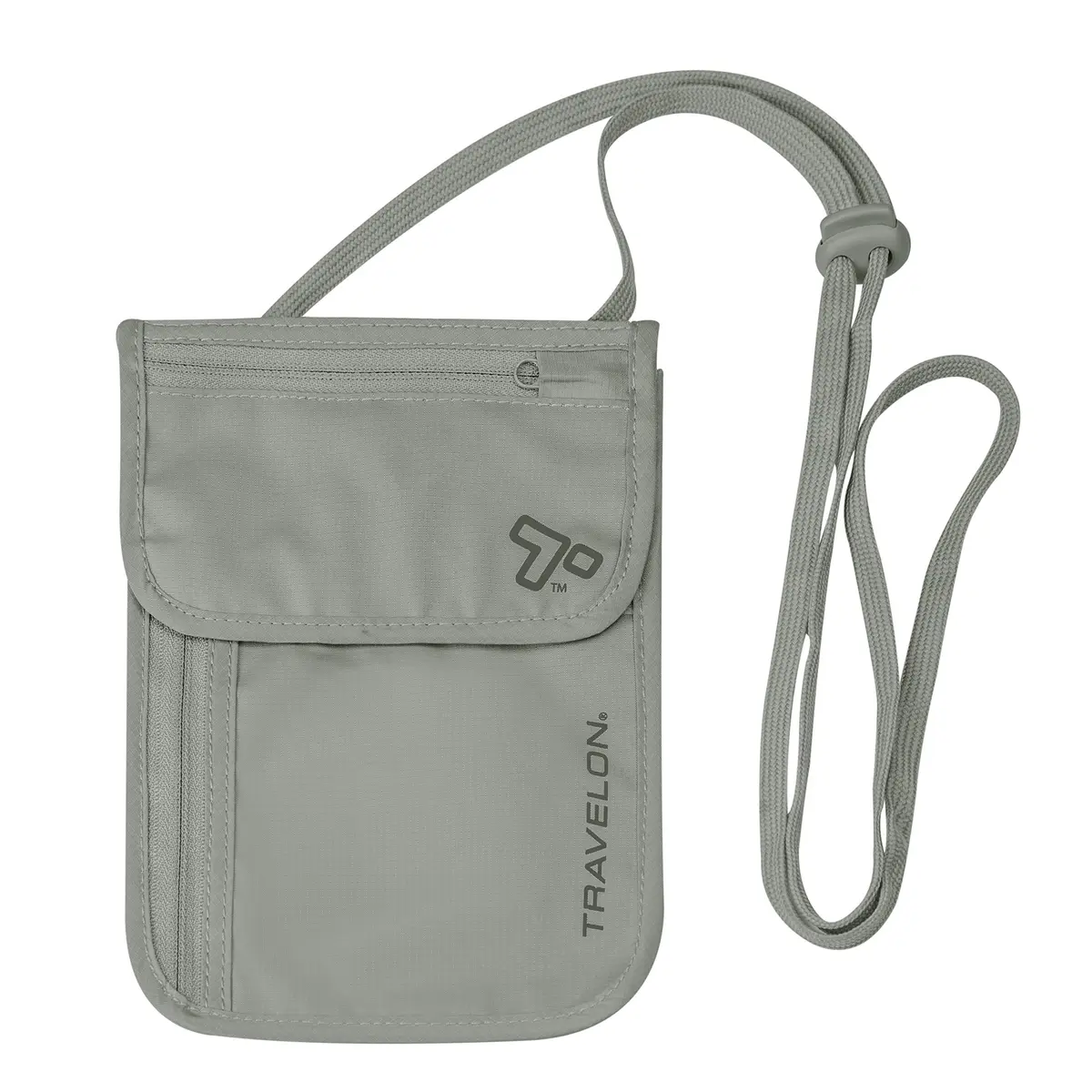Travelon RFID Blocking Undergarment Neck Pouch Wallet Gray | Secure Travel Essential - main product image