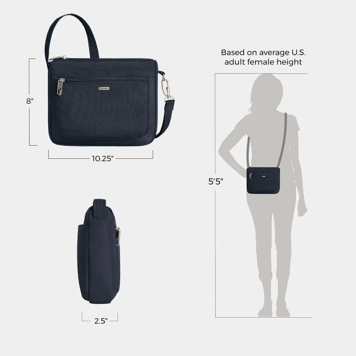 Travelon Anti-Theft Classic Small East/West Crossbody | RFID & Slash-Resistant Security - view 4