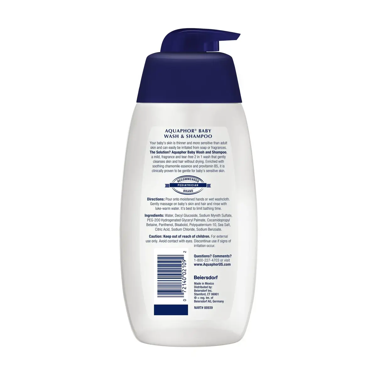 Aquaphor Baby Wash and Shampoo 500ml (16.9 fl. oz.) | Tear-Free Gentle Cleanser for Sensitive Skin - view 9