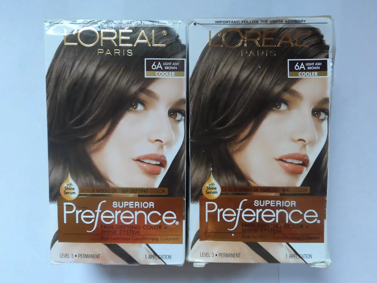L'Oreal Paris Superior Preference 6A Light Ash Brown | Long-lasting, ammonia-free hair color for natural ash tone - main product image