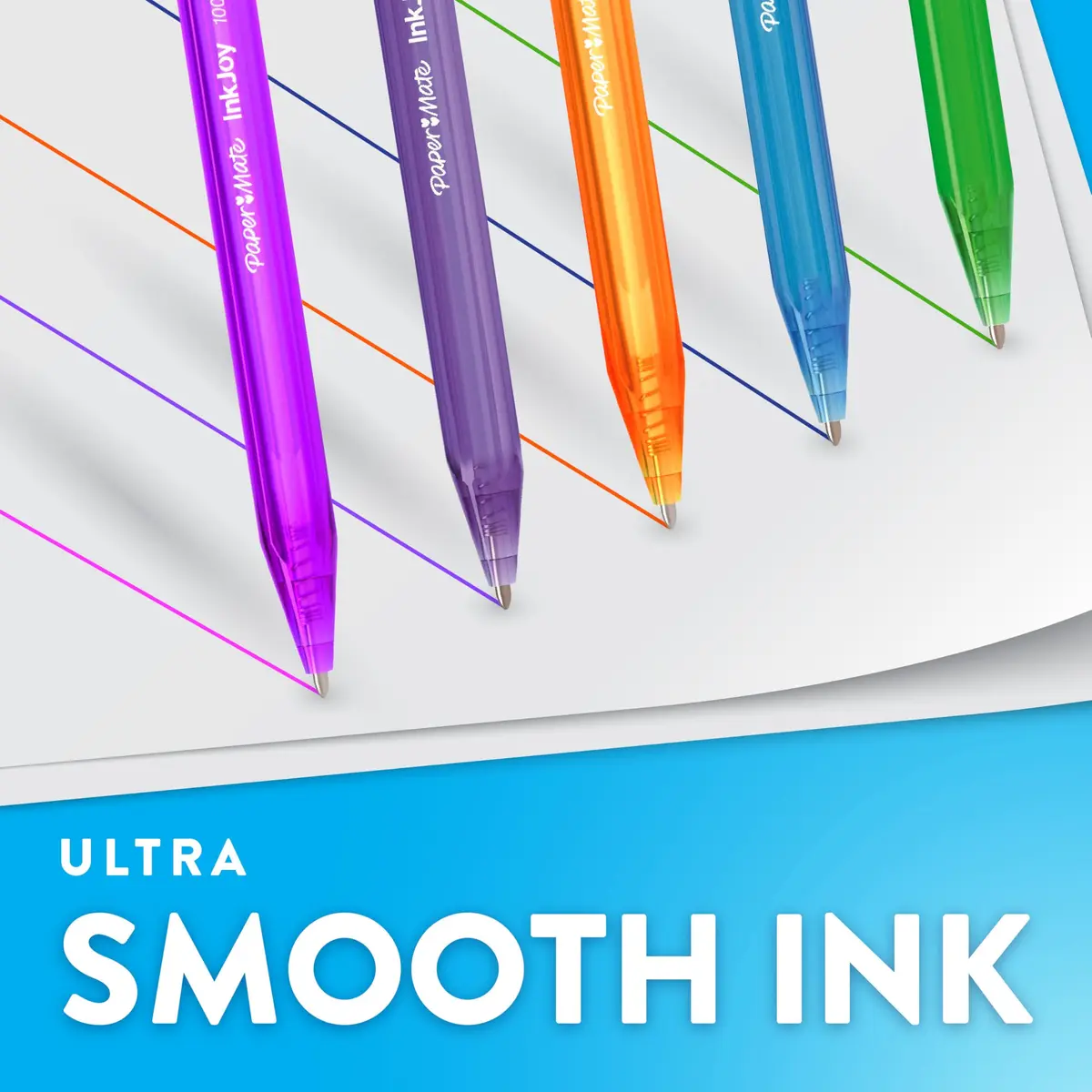 Paper Mate InkJoy 100RT Ballpoint Pens, Retractable, Medium Point (1.0mm), Blue Ink, 12 Count | Smooth Ink & Reliable Lines - view 2