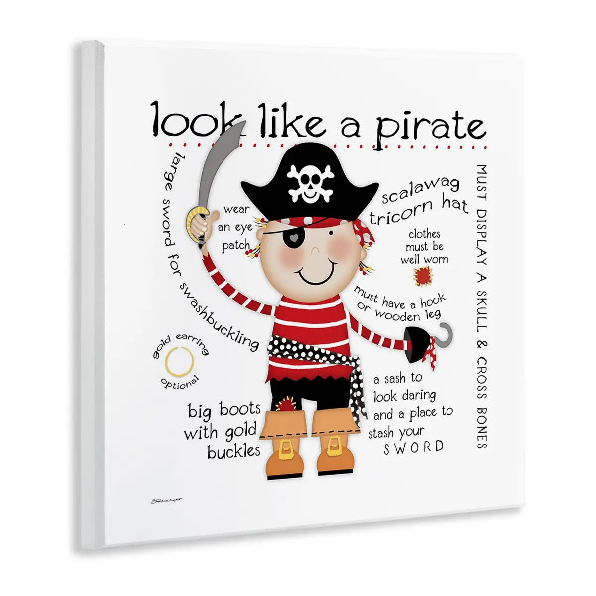 Stupell Industries Pirate Fantasy Ocean Adventure Wall Plaque 12 x 12 Inches | Imaginative Kids Room Decor - view 2