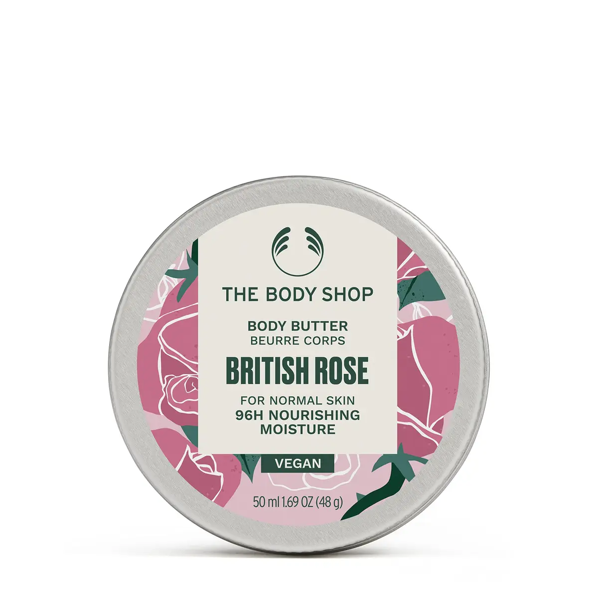 The Body Shop British Rose Body Butter 1.72 oz | Nourishing & Vegan Skincare for Normal Skin - main product image