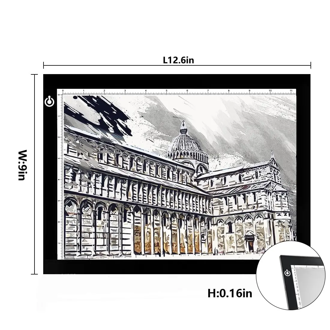 ME456 A4 LED Light Box 36 cm (14") Light Pad with USB Power | Flicker-Free Tracing Table for Artists - view 3