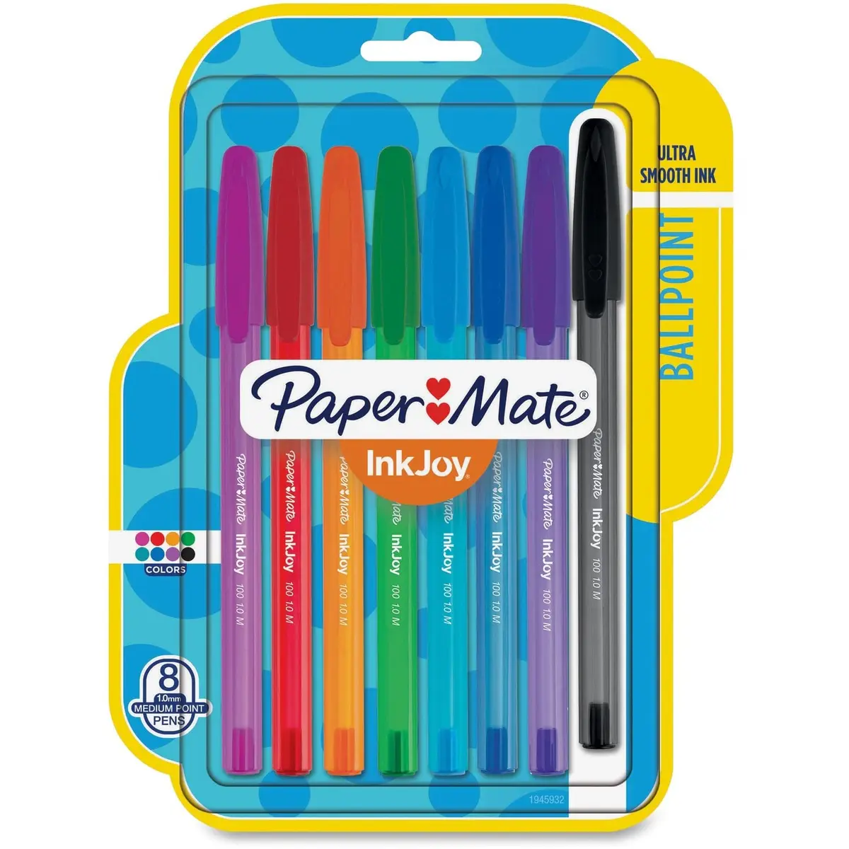 Paper Mate InkJoy 100ST Ballpoint Pens, Assorted Ink, 8 count | Smooth, Bright Colors for School & Office - main product image