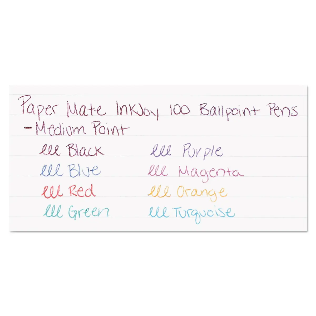 Paper Mate InkJoy 100ST Ballpoint Pens, Assorted Ink, 8 count | Smooth, Bright Colors for School & Office - view 8