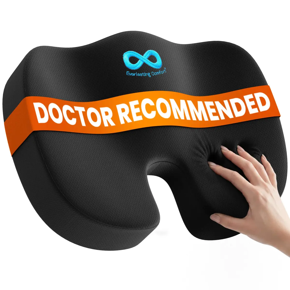 Everlasting Comfort Doctor Recommended Memory Foam Seat Cushion Large | Ergonomic Support for Tailbone Pain Relief - main product image