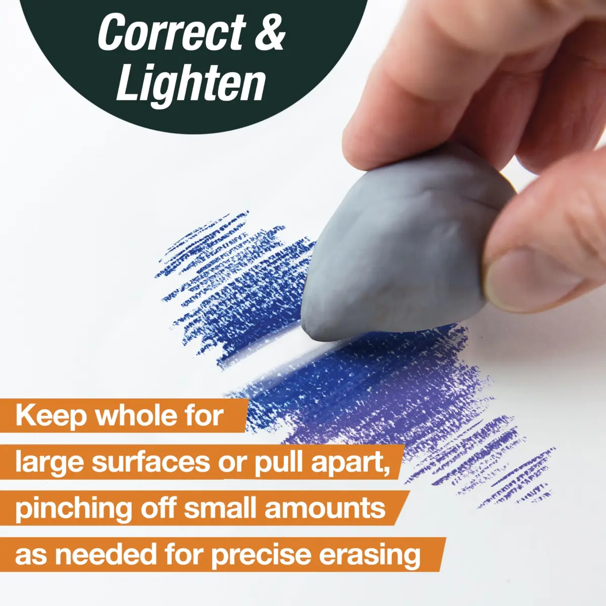 Faber-Castell Kneadable Eraser for Artists (1 Pack, Grey) | Soft & Absorbent Art Eraser - view 7