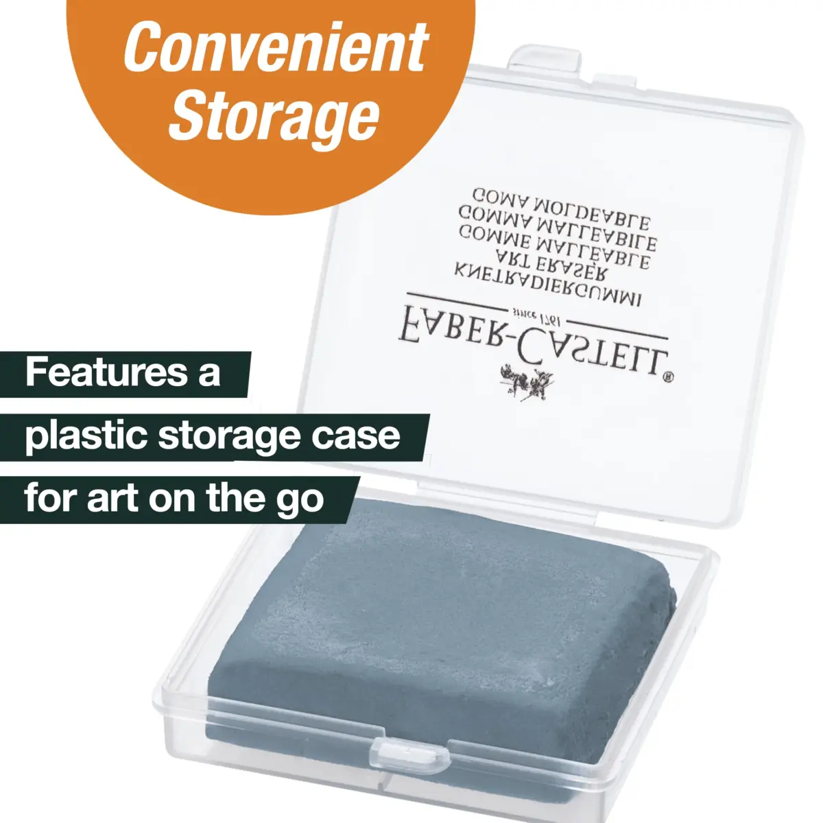 Faber-Castell Kneadable Eraser for Artists (1 Pack, Grey) | Soft & Absorbent Art Eraser - view 8