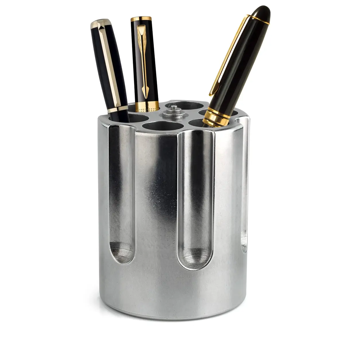 Barbuzzo Revolver Pen Holder & Paper Weight | Unique Cast Aluminum Desk Accessory for Men, Gun Decor, Vintage Office Gift - main product image
