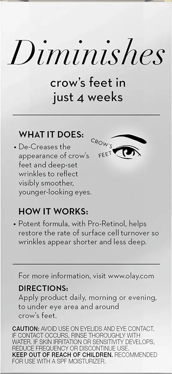Olay Eyes Pro Retinol Eye Cream Anti-Wrinkle Treatment for Crow's Feet 15ml (0.5 Fl Oz) | Dermatologically Tested for Smoother Eyes - view 5