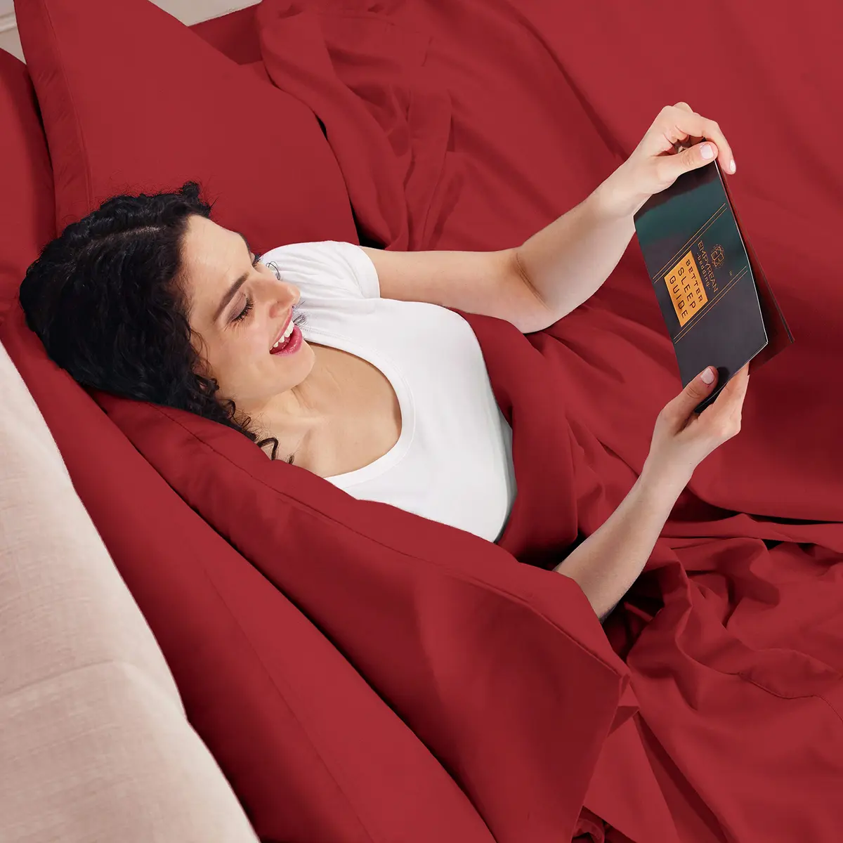Empyrean Bedding Queen Sheets - Double Brushed Microfiber, Burgundy Red, 4 PC Set, with Corner Straps | Hotel Luxury Feel - view 9