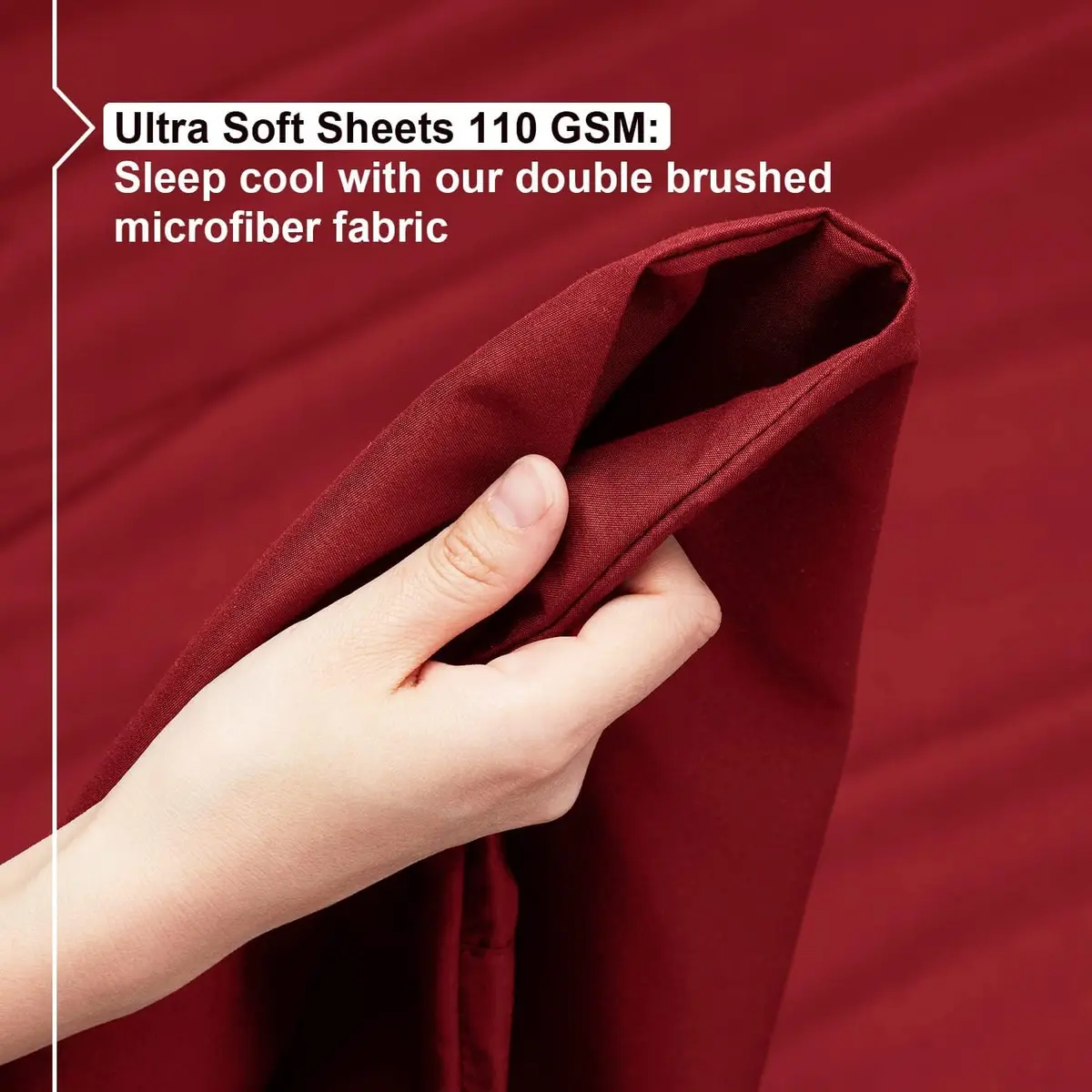 Empyrean Bedding Queen Sheets - Double Brushed Microfiber, Burgundy Red, 4 PC Set, with Corner Straps | Hotel Luxury Feel - view 3