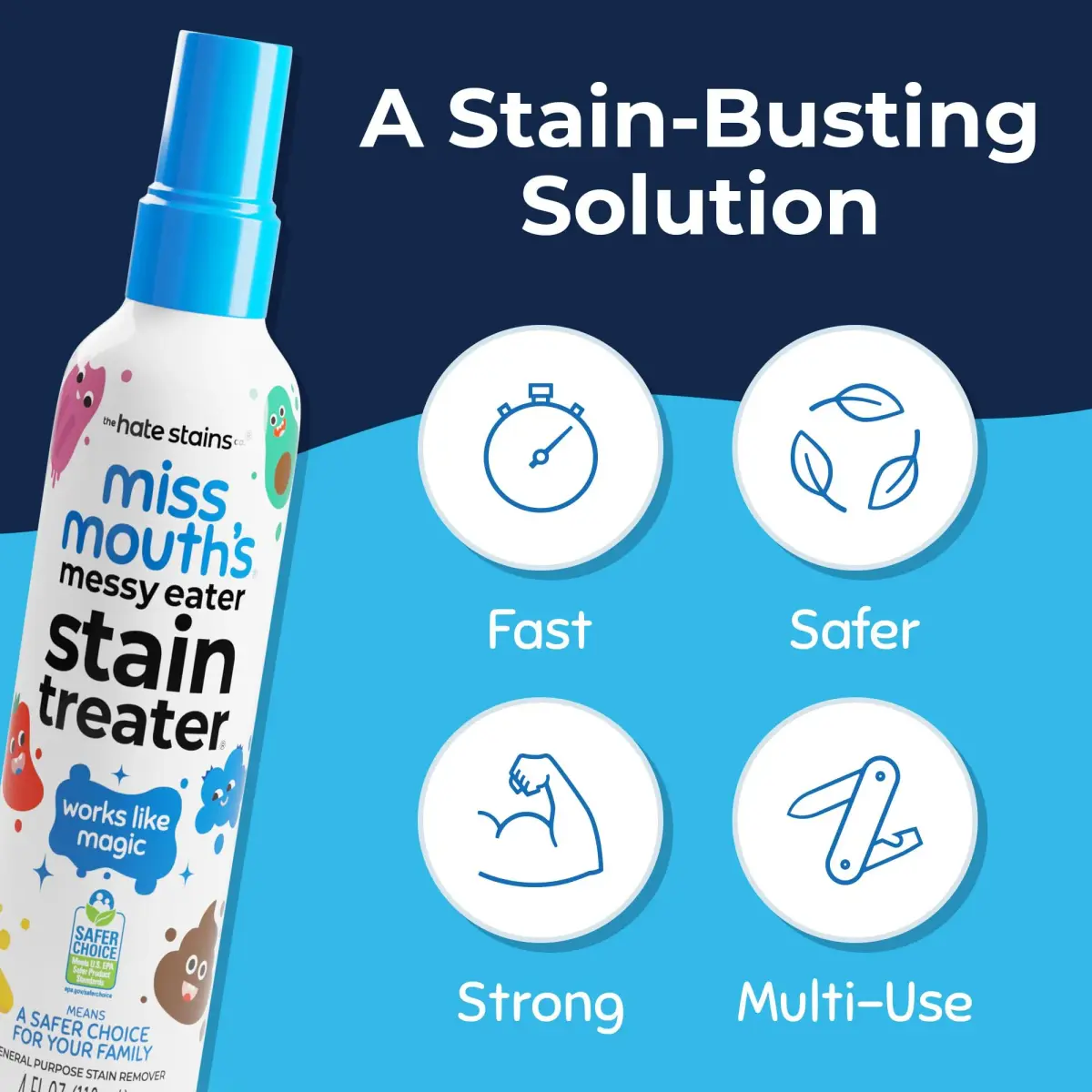Miss Mouth's Messy Eater Stain Treater Spray 118ml (4 Fl Oz) | EPA Safer Choice Certified Laundry Stain Remover - view 4