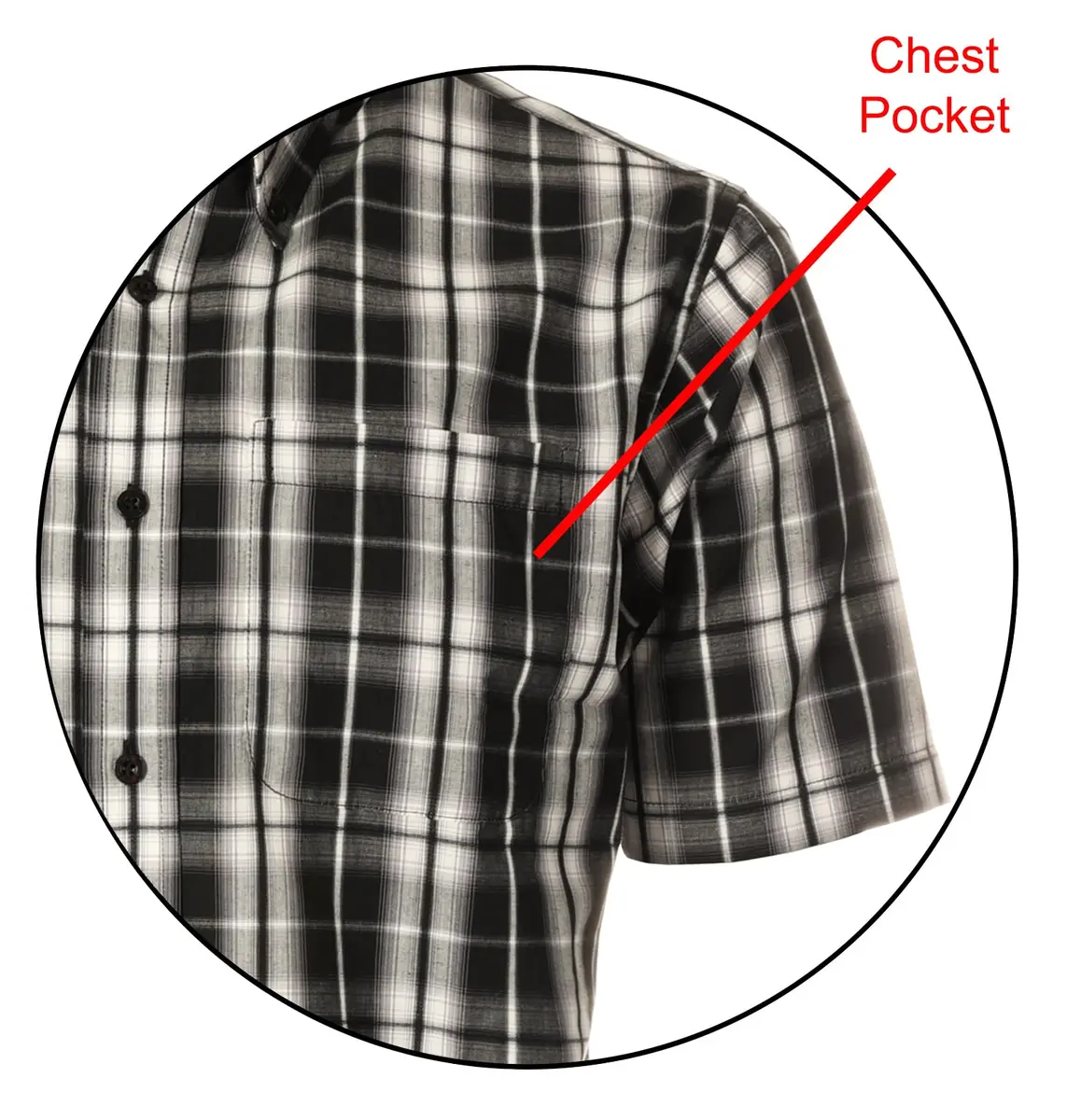 Gioberti Mens Casual Plaid Button Down Short Sleeve Shirt, Black Gradient, Medium | Classic Fit, Cotton Blend - view 5