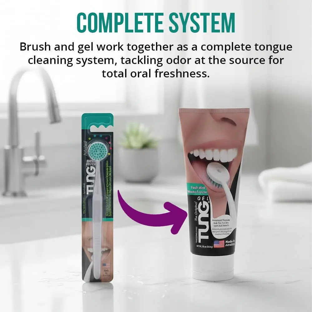 Peak Essentials Tung Tongue Gel Fresh Mint 4 Pack (136g / 4.8oz) | Dentist-Designed for Bad Breath Odors - view 6