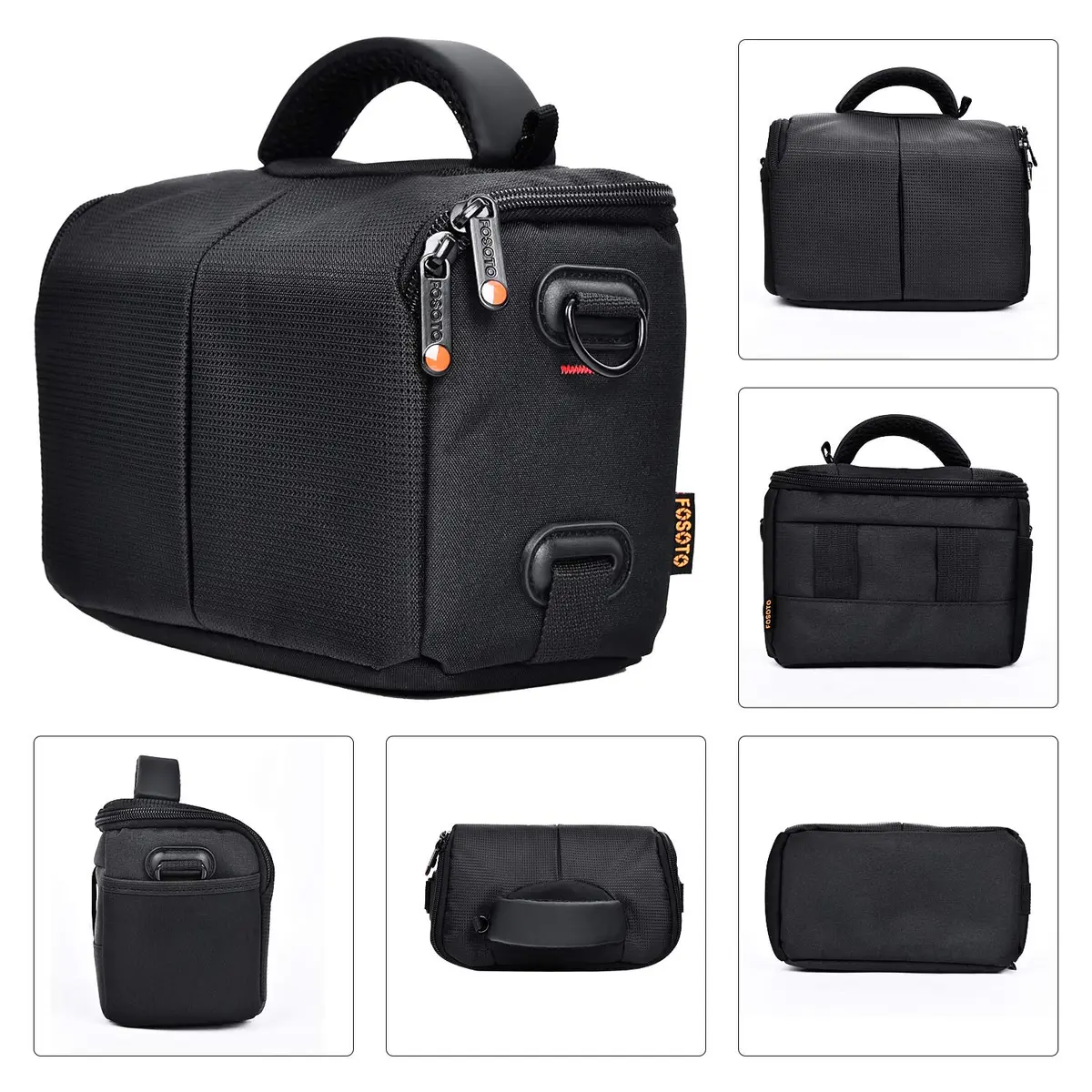 FOSOTO Waterproof Crossbody Camera Bag for Canon Nikon Sony DSLR Mirrorless Camera | 200x150x110mm (7.8x5.9x4.3 in) - view 6