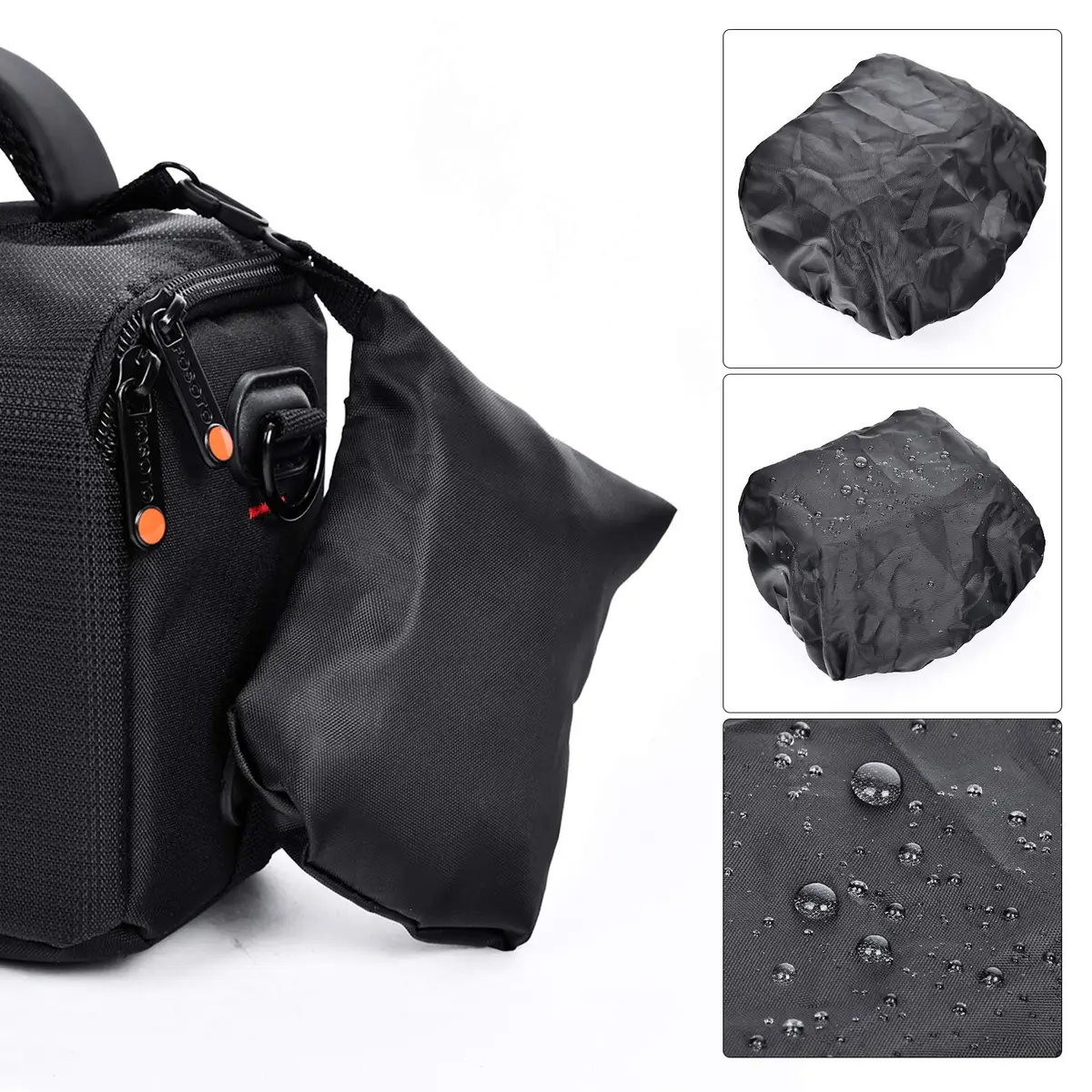 FOSOTO Waterproof Crossbody Camera Bag for Canon Nikon Sony DSLR Mirrorless Camera | 200x150x110mm (7.8x5.9x4.3 in) - view 7