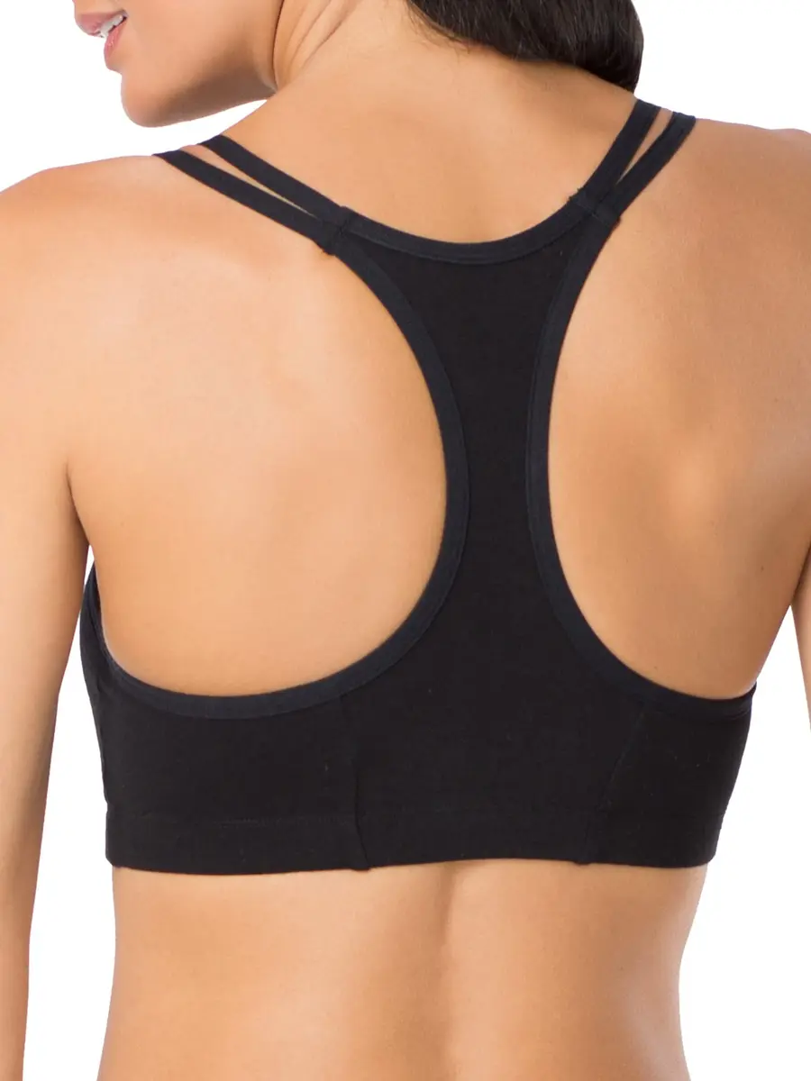 Fruit of the Loom Womens Spaghetti Strap Cotton Sports Bra 3 Pack | All-Day Comfort & Support in India - view 5