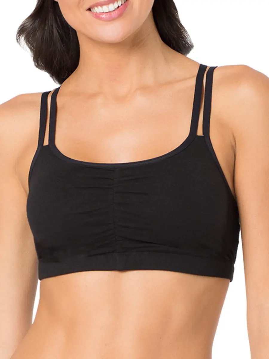 Fruit of the Loom Womens Spaghetti Strap Cotton Sports Bra 3 Pack | All-Day Comfort & Support in India - view 3