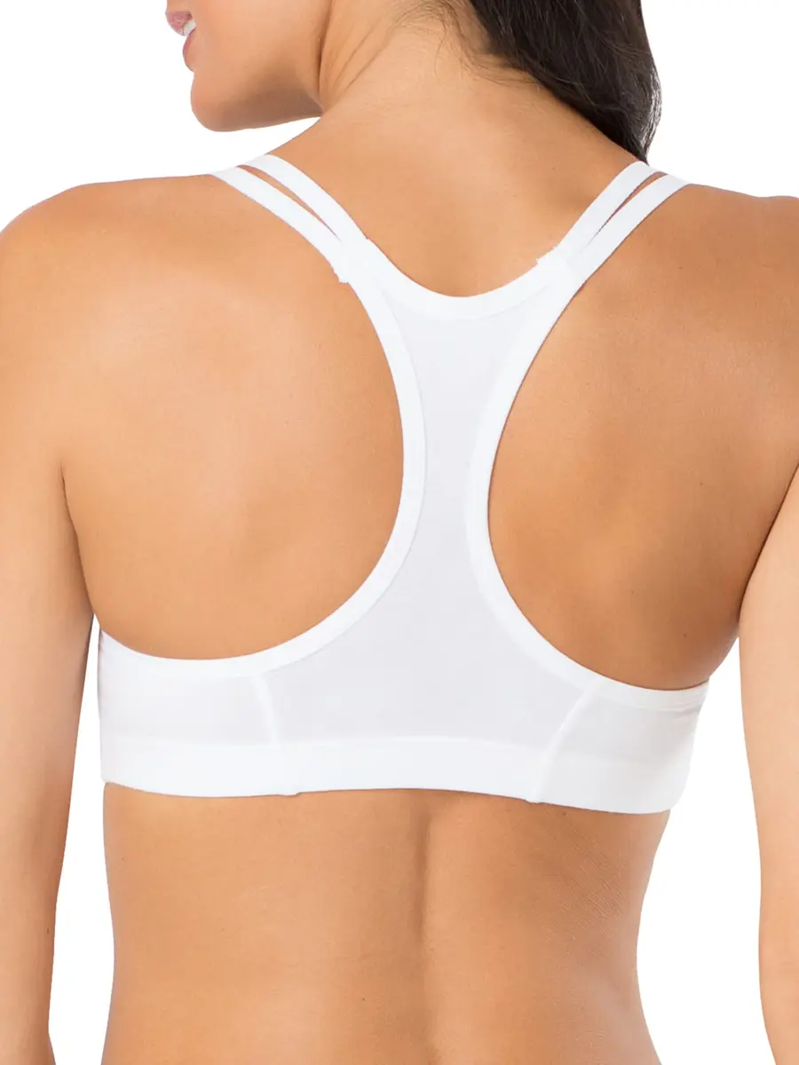 Fruit of the Loom Womens Spaghetti Strap Cotton Sports Bra 3 Pack | All-Day Comfort & Support in India - view 4