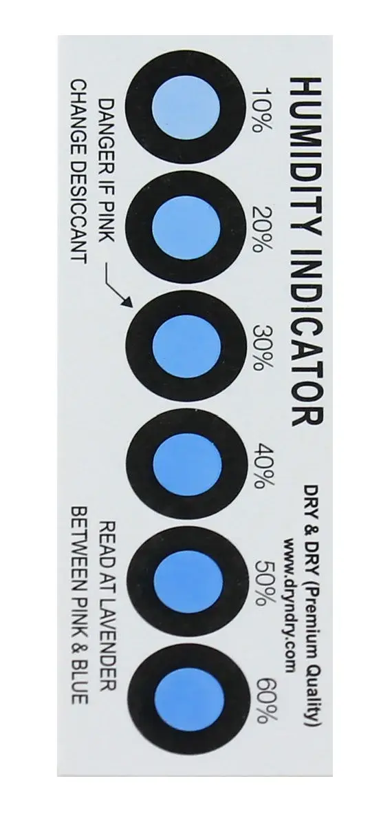 Dry & Dry Humidity Indicator Cards 50 Pack (Reusable) | 10-60% RH, 6 Spots - view 3