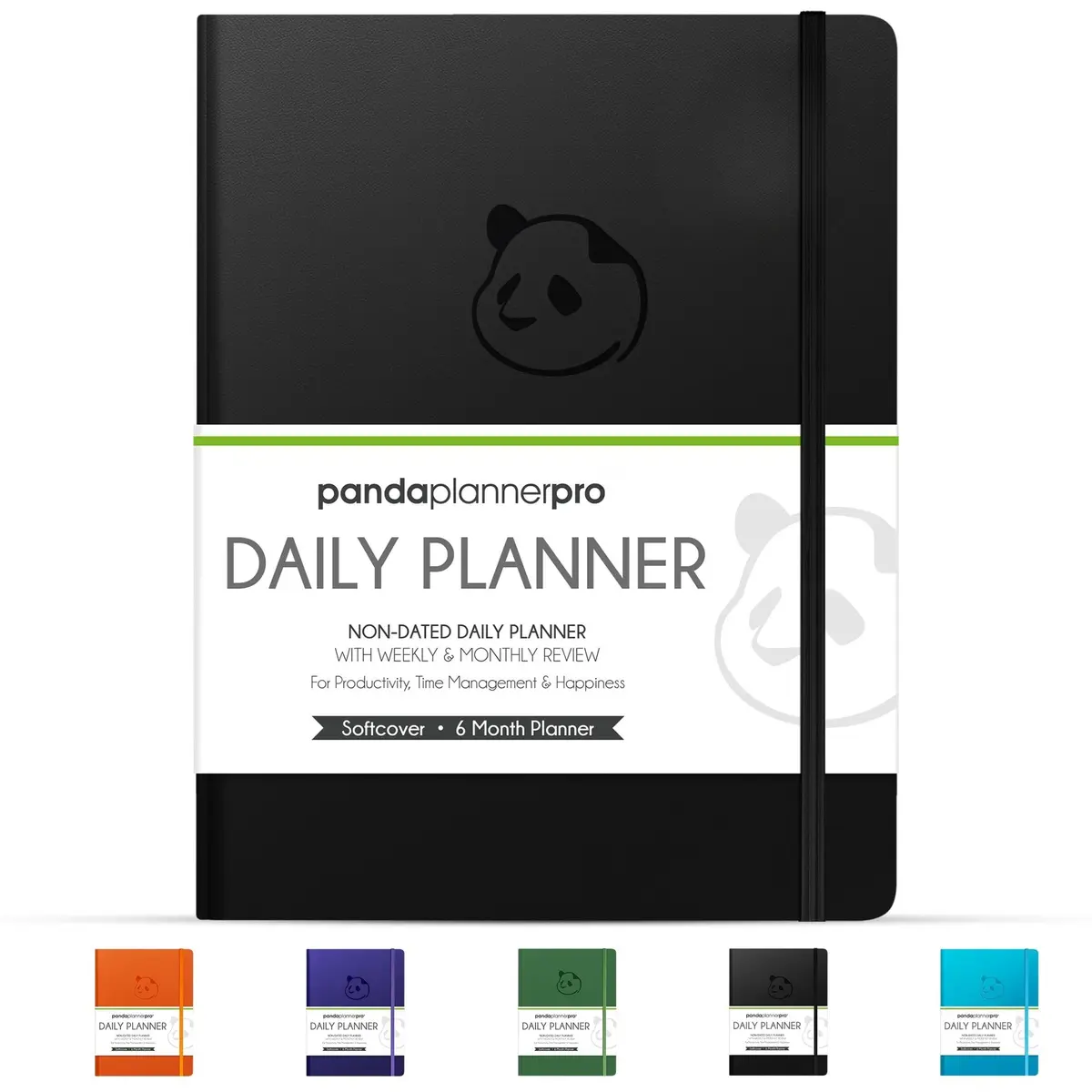 Panda Planner Pro A4 Daily Planner 2026 | 6-Month Undated Large 8.5x11 Black - main product image