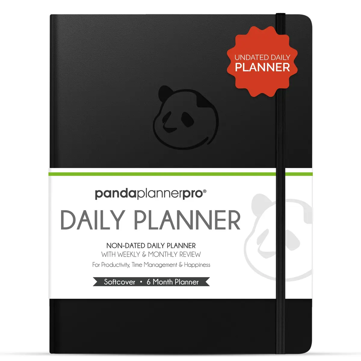 Panda Planner Pro A4 Daily Planner 2026 | 6-Month Undated Large 8.5x11 Black - view 8