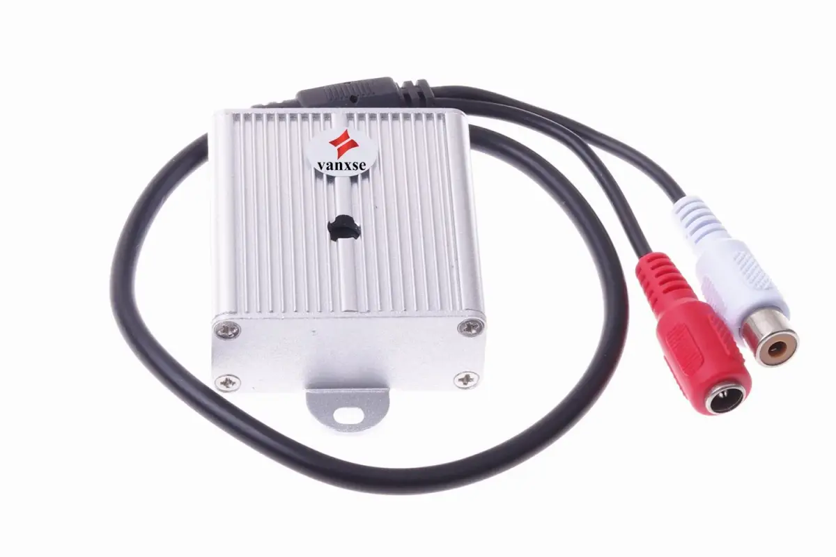 Vanxse Mini Microphone High Sensitive Pickup Audio Mic Waterproof Metal Case for CCTV Security Camera DVR System - view 2