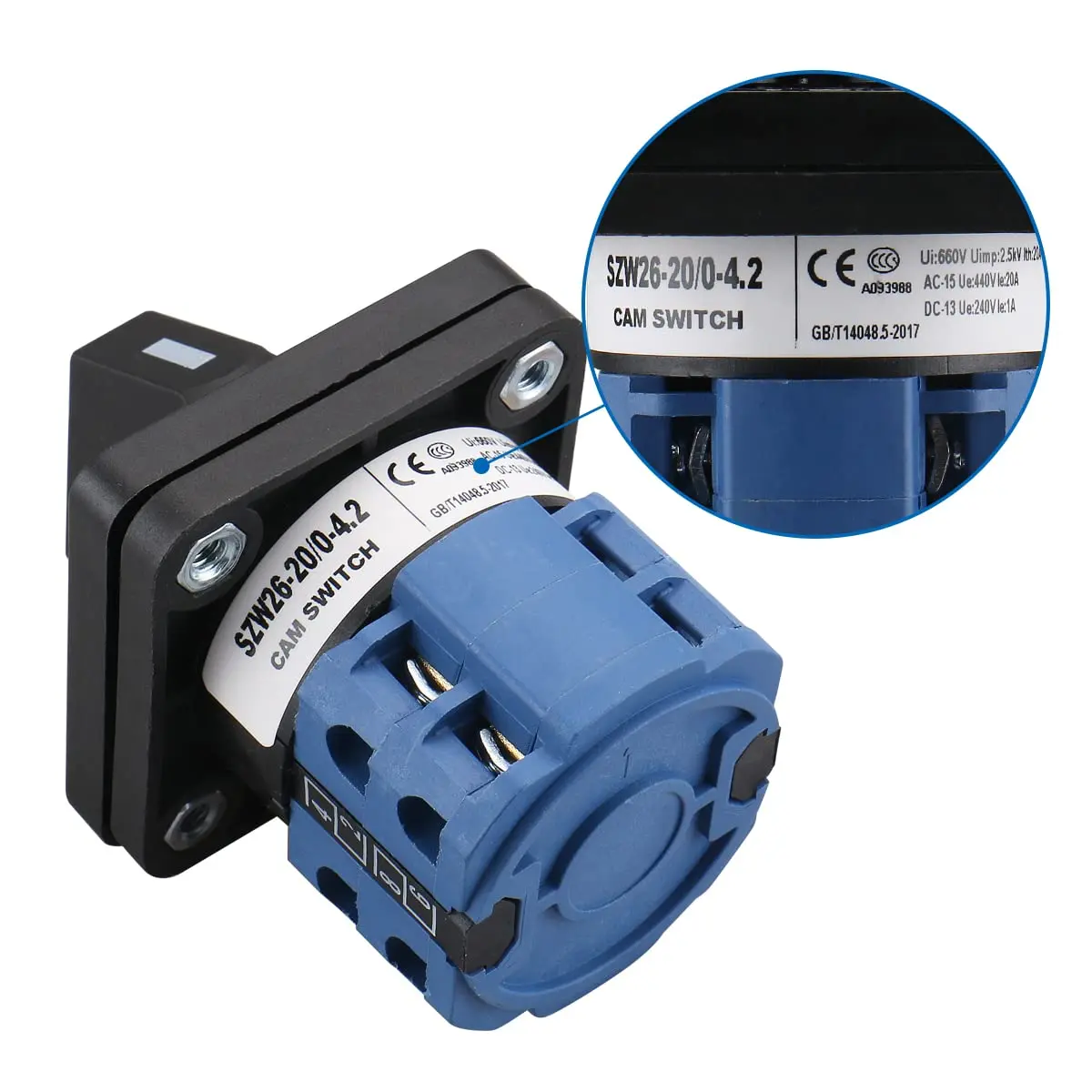 Baomain SZW26-20/0-4.2 20A 660V 5-Position Rotary Selector Switch | Industrial Control Panel Mount - view 2