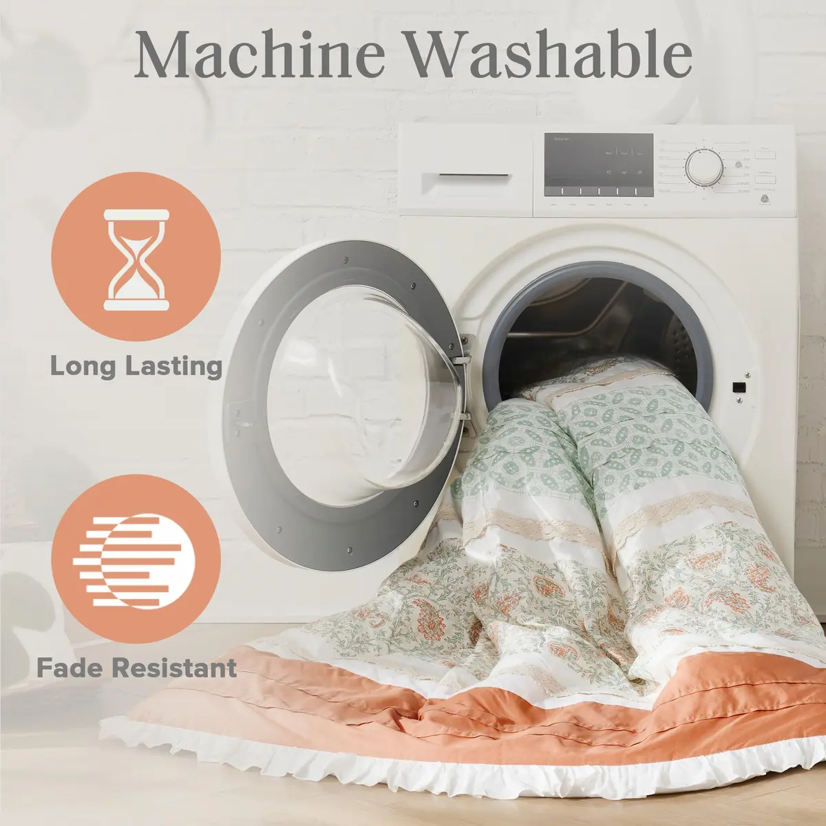 Madison Park Cottage Cotton Comforter Set, 9PC King Bedding Set | Shabby Chic Paisley Design - view 6