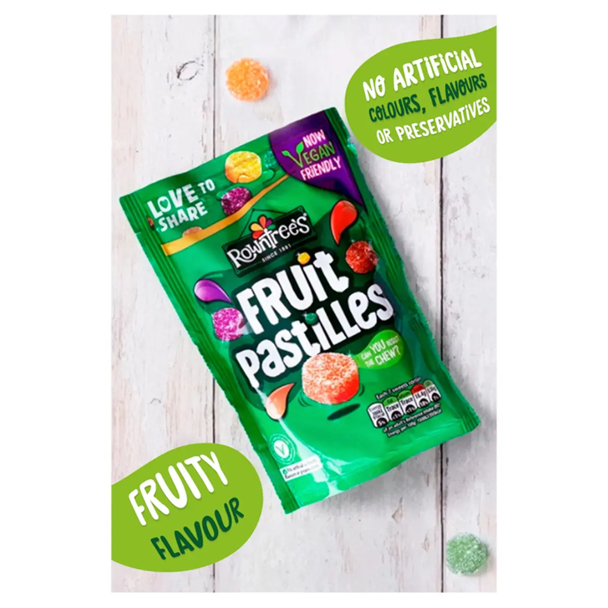Rowntree's Fruit Pastilles Bag 143 g | British Gummy Candy with Natural Fruit Flavors - view 6