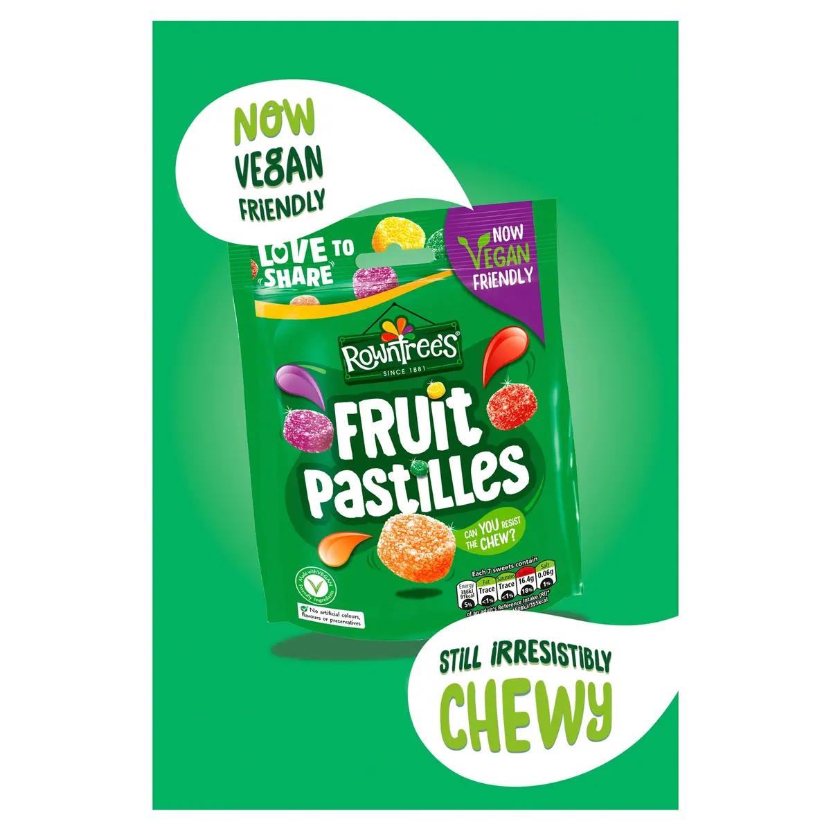 Rowntree's Fruit Pastilles Bag 143 g | British Gummy Candy with Natural Fruit Flavors - view 7